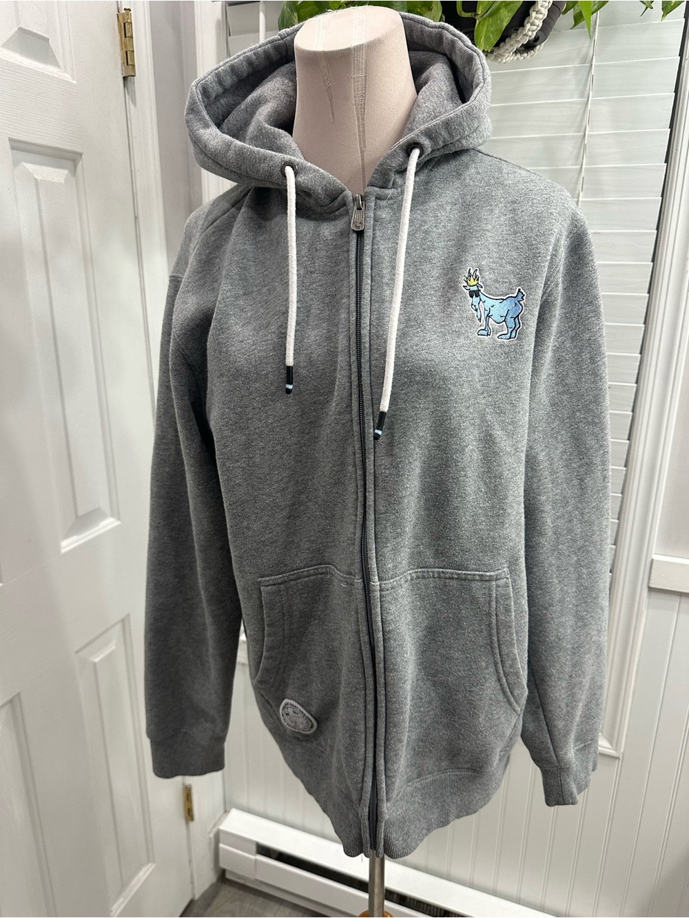GOAT USA Gray Hooded Sweatshirt with Embroidered Logo